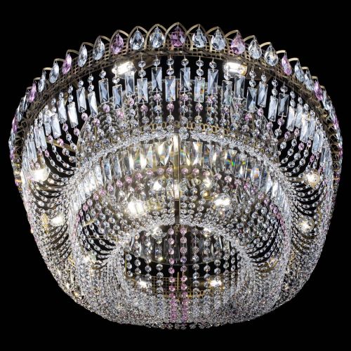 Люстра Кольцо Овал №17 под бронзу розовая в Химках Гусь Хрустальный