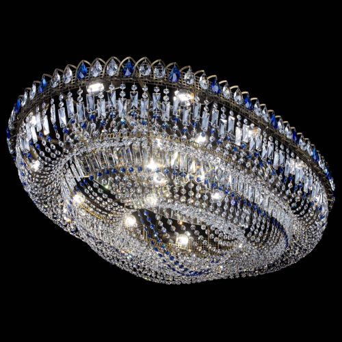 Люстра Кольцо Овал №17 под бронзу синяя в Химках Гусь Хрустальный