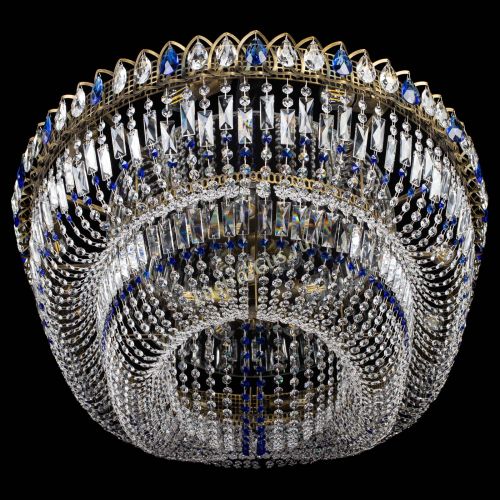 Люстра Кольцо Овал №17 под бронзу синяя в Химках Гусь Хрустальный