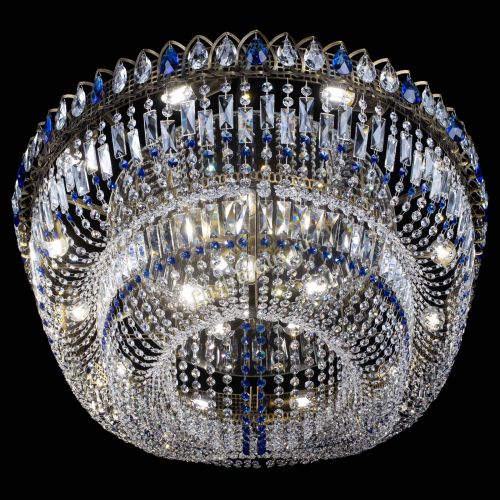 Люстра Кольцо Овал №17 под бронзу синяя в Химках Гусь Хрустальный