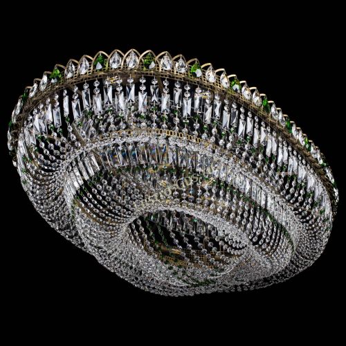 Люстра Кольцо Овал №17 под бронзу зеленая в Химках Гусь Хрустальный