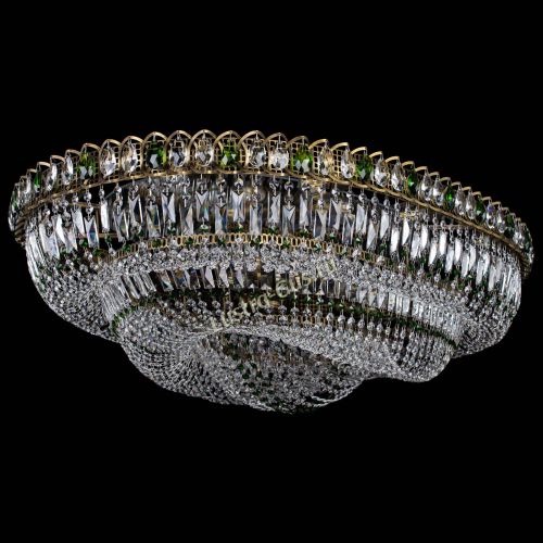 Люстра Кольцо Овал №17 под бронзу зеленая в Химках Гусь Хрустальный