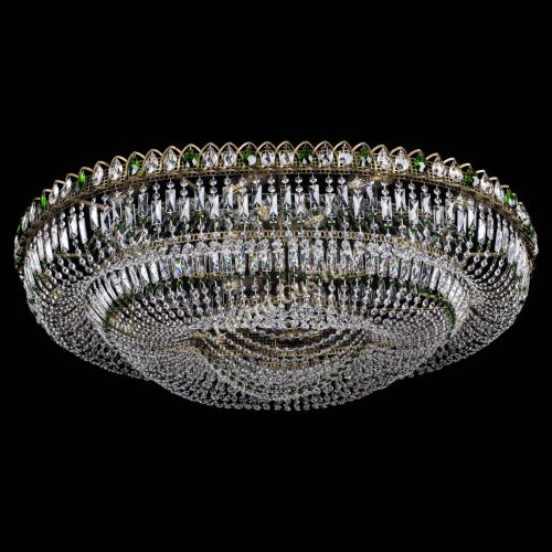 Люстра Кольцо Овал №17 под бронзу зеленая в Химках Гусь Хрустальный