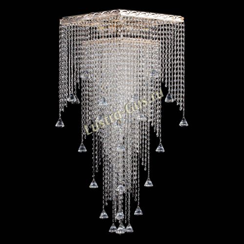 Люстра Квадрат Водопад с конусами в Химках Гусь Хрустальный