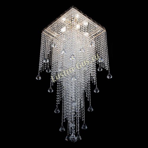 Люстра Квадрат Водопад с конусами в Химках Гусь Хрустальный