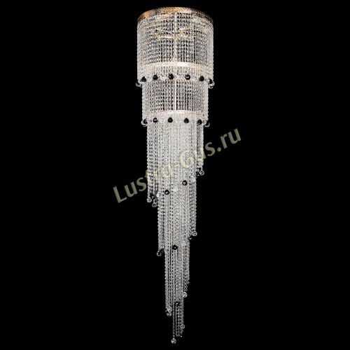 Люстра Милан каскад шар черный в Химках Гусь Хрустальный