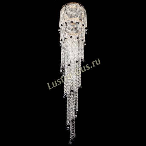 Люстра Милан каскад шар черный в Химках Гусь Хрустальный