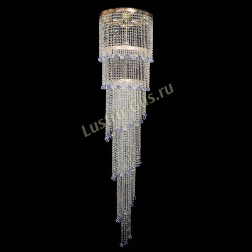 Люстра Милан каскад шар фиолетовый в Химках Гусь Хрустальный