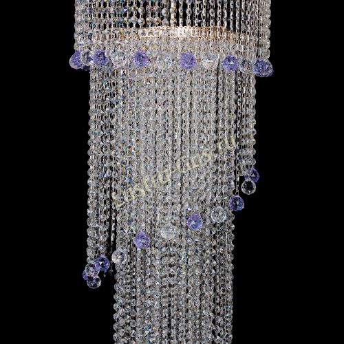 Люстра Милан каскад шар фиолетовый в Химках Гусь Хрустальный
