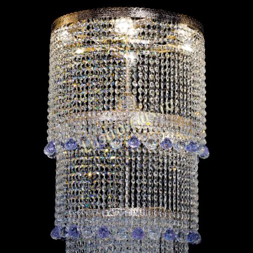 Люстра Милан каскад шар фиолетовый в Химках Гусь Хрустальный