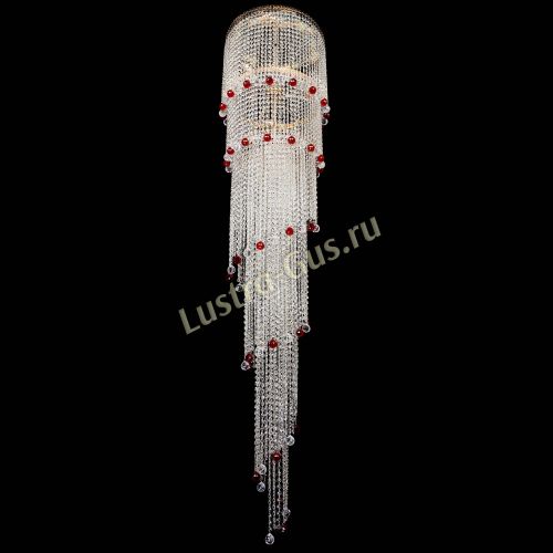 Люстра Милан каскад шар красный в Химках Гусь Хрустальный