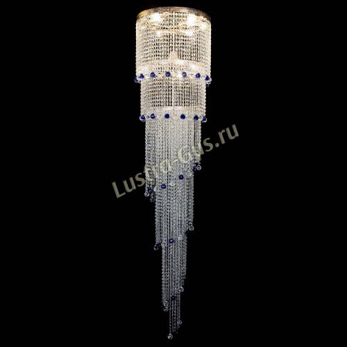 Люстра Милан каскад шар синий в Химках Гусь Хрустальный