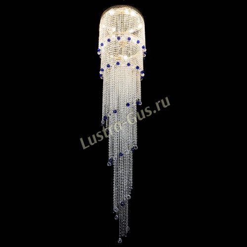 Люстра Милан каскад шар синий в Химках Гусь Хрустальный