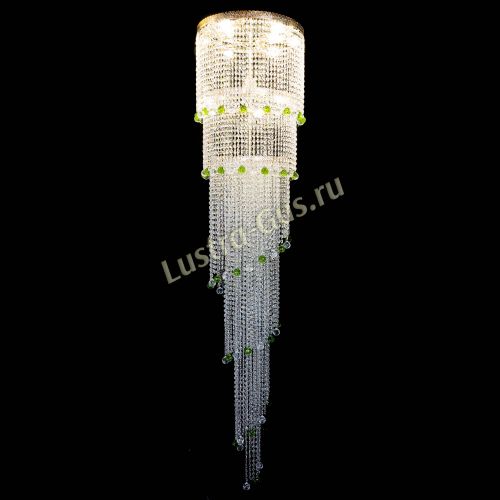 Люстра Милан каскад шар зеленый в Химках Гусь Хрустальный