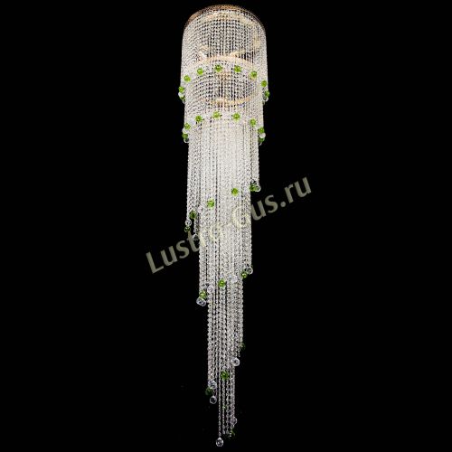 Люстра Милан каскад шар зеленый в Химках Гусь Хрустальный