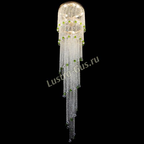Люстра Милан каскад шар зеленый в Химках Гусь Хрустальный