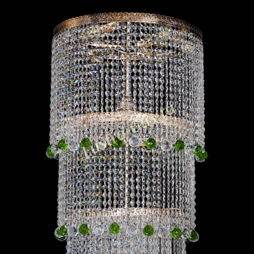 Люстра Милан каскад шар зеленый в Химках Гусь Хрустальный