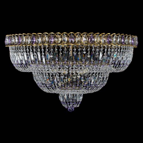 Люстра Водопад Обтикон №15 под бронзу фиолетовая в Химках Гусь Хрустальный