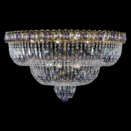Люстра Водопад Обтикон №15 под бронзу фиолетовая в Химках Гусь Хрустальный