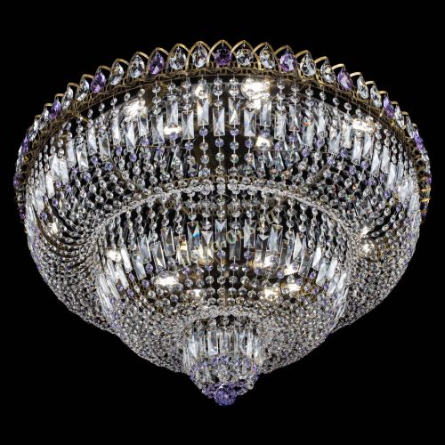 Люстра Водопад Обтикон №15 под бронзу фиолетовая в Химках Гусь Хрустальный