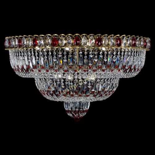 Люстра Водопад Обтикон №15 под бронзу красная в Химках Гусь Хрустальный