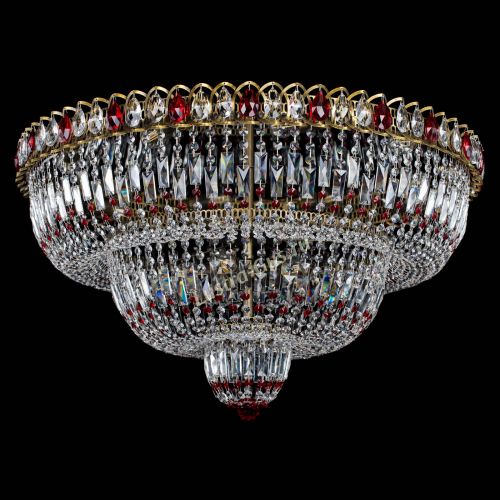 Люстра Водопад Обтикон №15 под бронзу красная в Химках Гусь Хрустальный