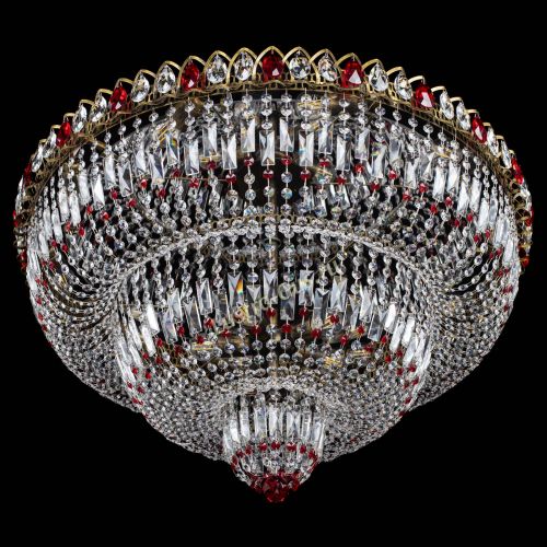 Люстра Водопад Обтикон №15 под бронзу красная в Химках Гусь Хрустальный