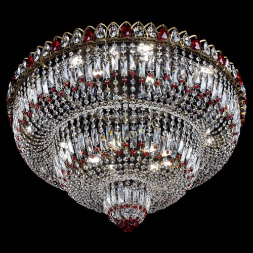 Люстра Водопад Обтикон №15 под бронзу красная в Химках Гусь Хрустальный