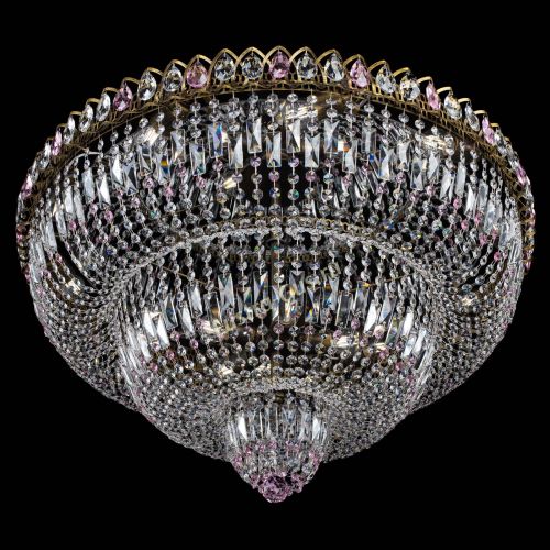 Люстра Водопад Обтикон №15 под бронзу розовая в Химках Гусь Хрустальный