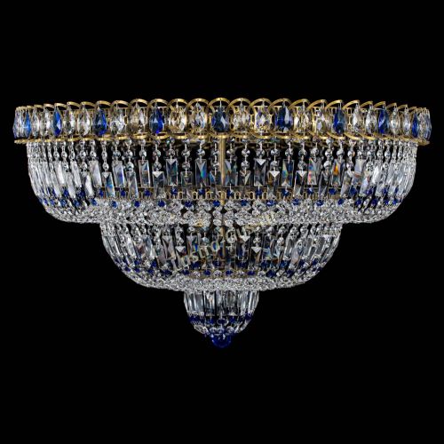 Люстра Водопад Обтикон №15 под бронзу синяя в Химках Гусь Хрустальный