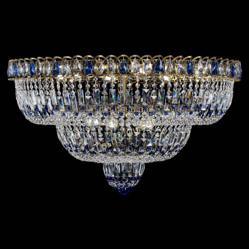 Люстра Водопад Обтикон №15 под бронзу синяя в Химках Гусь Хрустальный