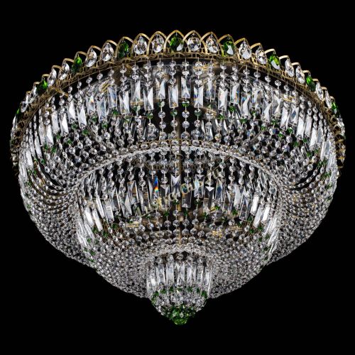 Люстра Водопад Обтикон №15 под бронзу зеленая в Химках Гусь Хрустальный