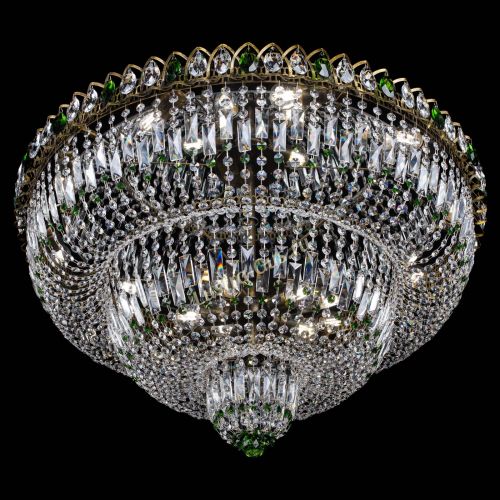 Люстра Водопад Обтикон №15 под бронзу зеленая в Химках Гусь Хрустальный
