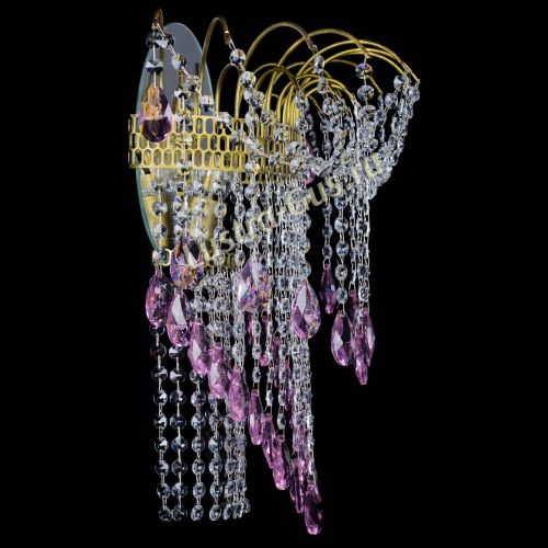 Бра Агата №4 под бронзу Розовая в Химках Гусь Хрустальный