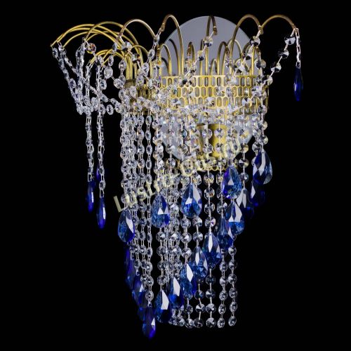 Бра Агата №4 под бронзу Синяя в Химках Гусь Хрустальный