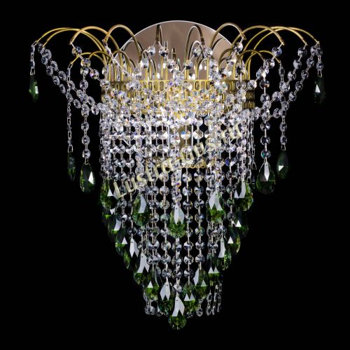 Бра Агата №4 под бронзу Зеленая в Химках Гусь Хрустальный