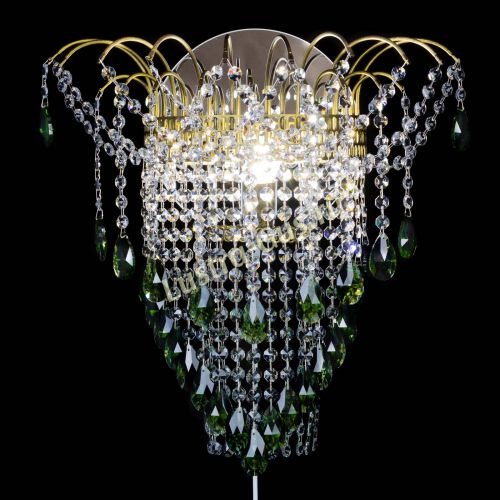 Бра Агата №4 под бронзу Зеленая в Химках Гусь Хрустальный