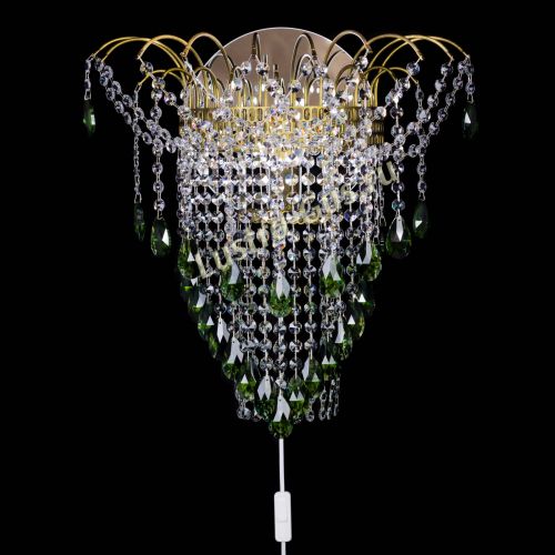 Бра Агата №4 под бронзу Зеленая в Химках Гусь Хрустальный