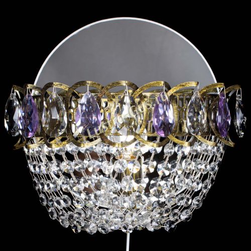 Бра Астра ажур под бронзу фиолетовая в Химках Гусь Хрустальный