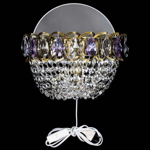 Бра Астра ажур под бронзу фиолетовая в Химках Гусь Хрустальный