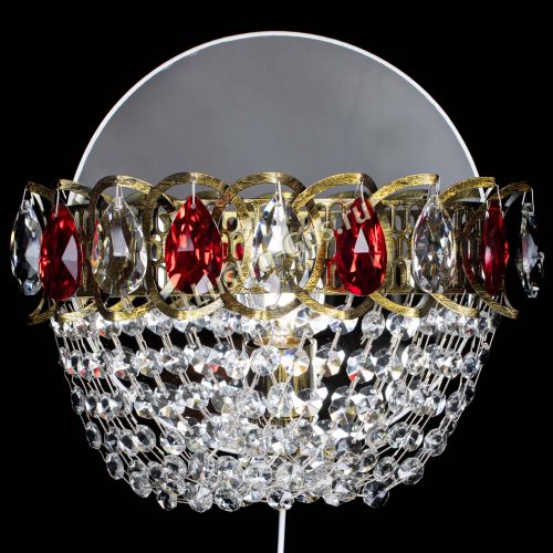 Бра Астра ажур под бронзу красная в Химках Гусь Хрустальный