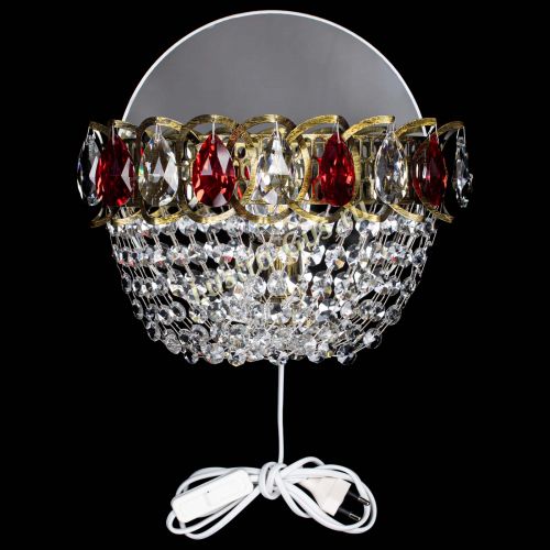 Бра Астра ажур под бронзу красная в Химках Гусь Хрустальный