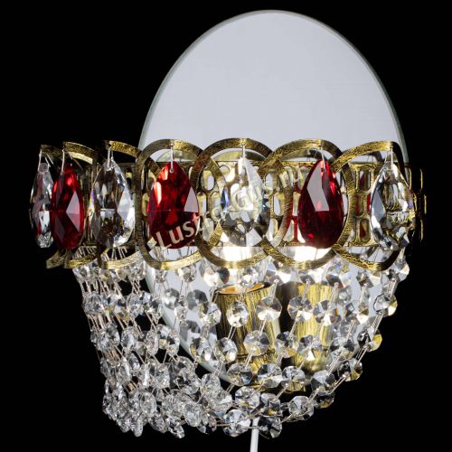 Бра Астра ажур под бронзу красная в Химках Гусь Хрустальный