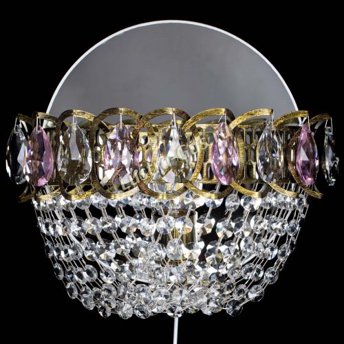 Бра Астра ажур под бронзу розовая в Химках Гусь Хрустальный