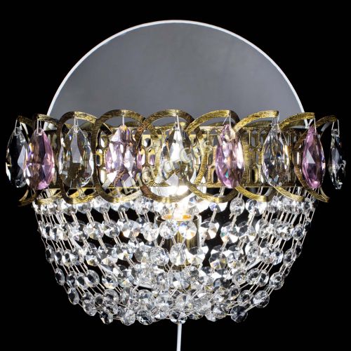 Бра Астра ажур под бронзу розовая в Химках Гусь Хрустальный