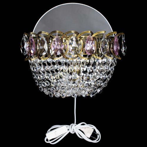 Бра Астра ажур под бронзу розовая в Химках Гусь Хрустальный