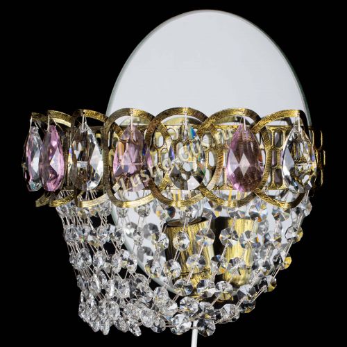 Бра Астра ажур под бронзу розовая в Химках Гусь Хрустальный