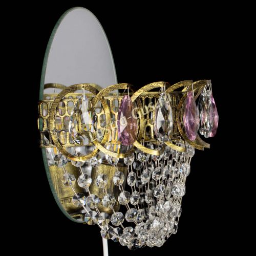 Бра Астра ажур под бронзу розовая в Химках Гусь Хрустальный