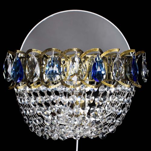 Бра Астра ажур под бронзу синяя в Химках Гусь Хрустальный