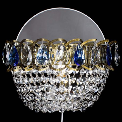 Бра Астра ажур под бронзу синяя в Химках Гусь Хрустальный